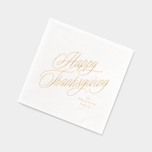 Happy Thanksgiving eenvoudig elegant script Folie Servetten (Links)
