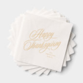 Happy Thanksgiving eenvoudig elegant script Folie Servetten (Insitu (Gestapeld))
