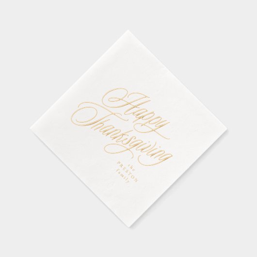 Happy Thanksgiving eenvoudig elegant script Folie Servetten (Rechts)