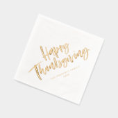 Happy Thanksgiving eenvoudig modern penseelscript Folie Servetten (Links)