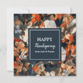 Happy Thanksgiving elegant bloemenherfstscript Feestdagenkaart (Voorkant)