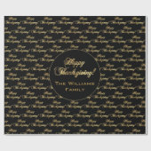 Happy Thanksgiving Elegant Faux Gold Foil script Cadeaupapier (Vlak)