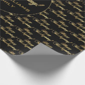 Happy Thanksgiving Elegant Faux Gold Foil script Cadeaupapier (Hoek)