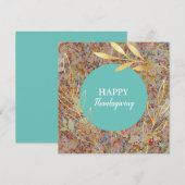 Happy Thanksgiving elegant Gold herfstblad Feestdagenkaart (Voorkant / Achterkant)