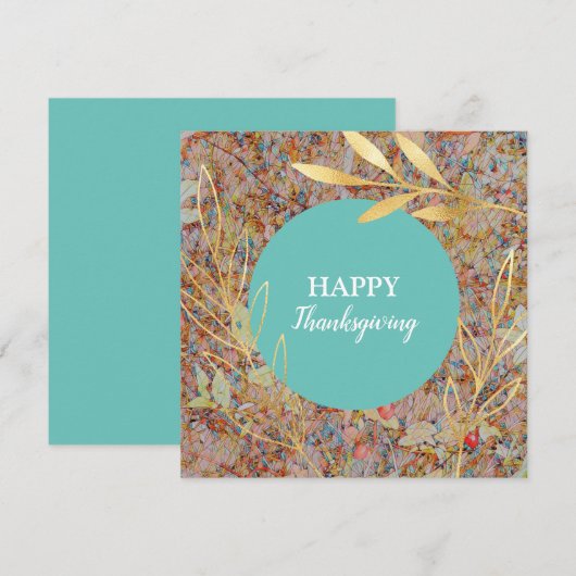 Happy Thanksgiving elegant Gold herfstblad Feestdagenkaart (Voorkant / Achterkant)