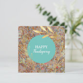 Happy Thanksgiving elegant Gold herfstblad Feestdagenkaart (Staand voorkant)