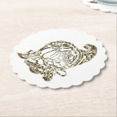 Happy Thanksgiving Elegant Golden Cornucopia Kartonnen Onderzetters (Gekanteld)