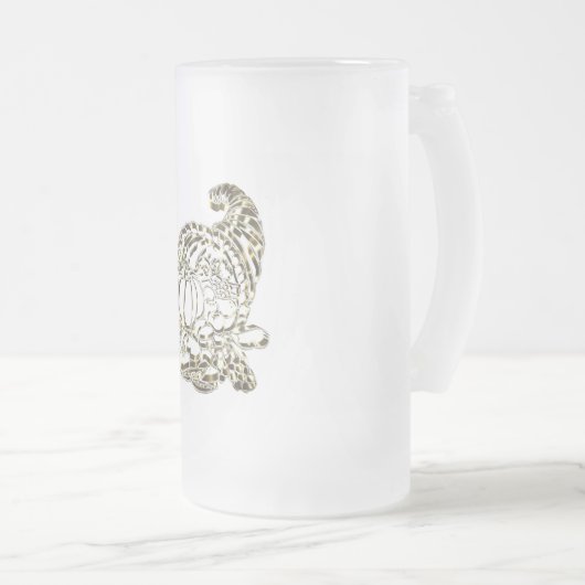 Happy Thanksgiving Elegant Golden Cornucopia Matglas Bierpul (Voorkant rechts)