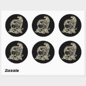 Happy Thanksgiving Elegant Golden Cornucopia Ronde Sticker (Vel)