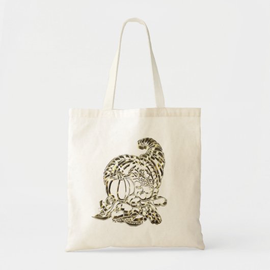 Happy Thanksgiving Elegant Golden Cornucopia Tote Bag (Voorkant)