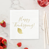Happy Thanksgiving - Elegant Goud Herfstblad Servet (Insitu)