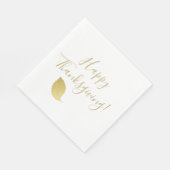 Happy Thanksgiving - Elegant Goud Herfstblad Servet (Hoek)