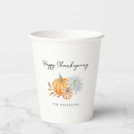 Happy Thanksgiving Elegant Pompoen Herfst Papieren Bekers