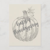 Happy Thanksgiving Elegant Rustiek Pompoen Briefka Feestdagenkaart (Voorkant)
