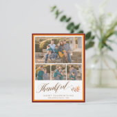 Happy Thanksgiving Elegant Script Fotocollage Feestdagenkaart (Staand voorkant)