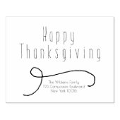 Happy Thanksgiving Elegant Script Typografie Rubberstempel (Afrduk)