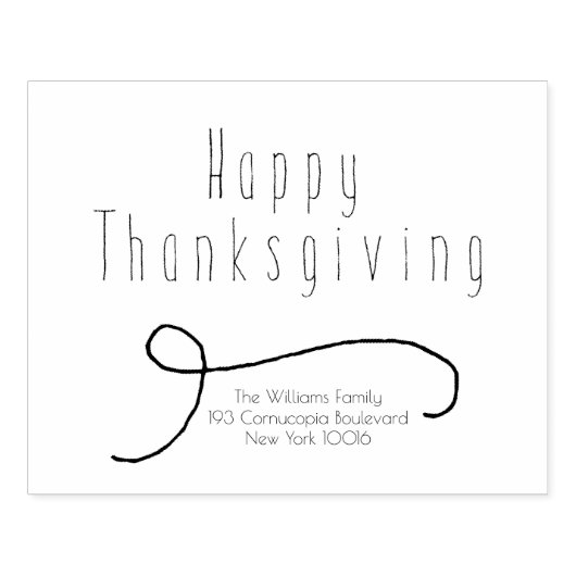 Happy Thanksgiving Elegant Script Typografie Rubberstempel (Afrduk)