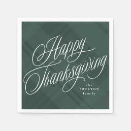 Happy Thanksgiving elegante groene herfst plaid Servet