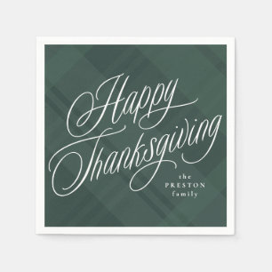 Happy Thanksgiving elegante groene herfst plaid Servet