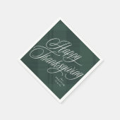 Happy Thanksgiving elegante groene herfst plaid Servet (Hoek)
