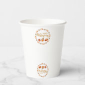 Happy Thanksgiving Elements Illustratie Papieren Bekers (Achterkant)