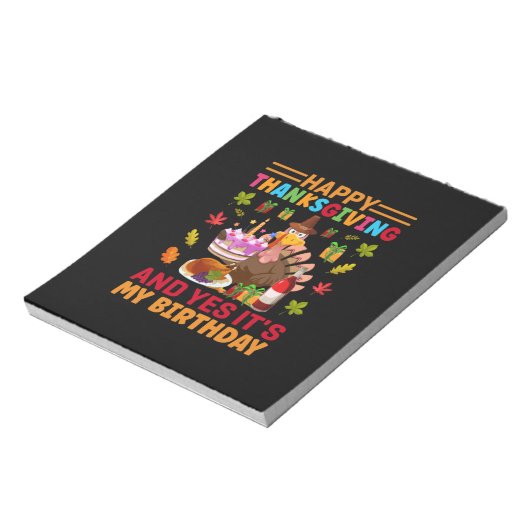 Happy Thanksgiving en het is mijn verjaardag Notitieblok (Linkerzijde)
