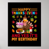 Happy Thanksgiving en het is mijn verjaardag Poster (Voorkant)