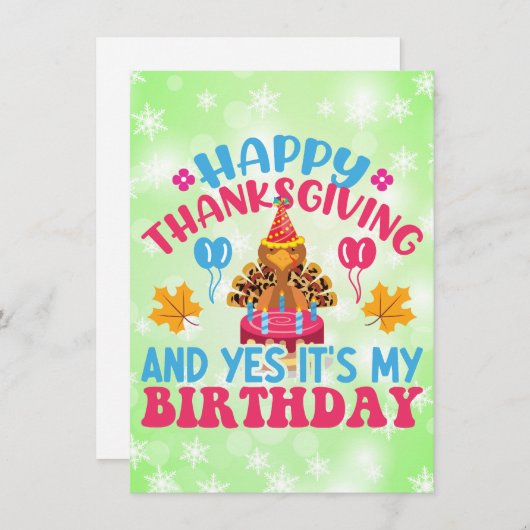 Happy Thanksgiving en ja, het is mijn verjaardagsk (Voorkant / Achterkant)