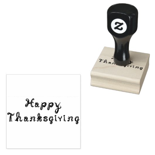 Happy Thanksgiving fabric letterletterlettertekent Rubberstempel (Gestempeld)