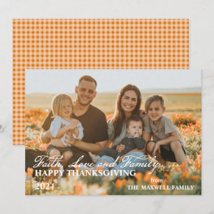 Happy Thanksgiving - Faith Love and Family 1 Foto Feestdagenkaart