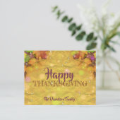 Happy Thanksgiving-fall-bladeren en -regendruppels Feestdagenkaart (Staand voorkant)