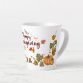 Happy Thanksgiving Fall Festive Design Latte Mok (Rechterhoek)