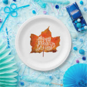 HAPPY THANKSGIVING FALL LEAVES AUTUMN LEAF PAPIEREN BORDJE (Feest)