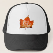 HAPPY THANKSGIVING FALL LEAVES AUTUMN LEAF TRUCKER PET (Voorkant)