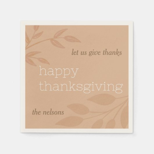 Happy Thanksgiving | Fall Leaves Servet (Voorkant)