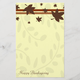 Happy Thanksgiving Fall Leaves Stationery Briefpapier