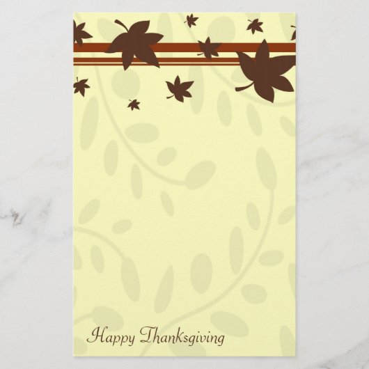 Happy Thanksgiving Fall Leaves Stationery Briefpapier (Voorkant)