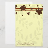 Happy Thanksgiving Fall Leaves Stationery Briefpapier (Voorkant / Achterkant)