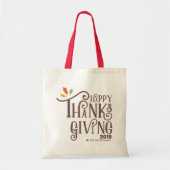 Happy Thanksgiving | Fall Leaves Tote Bag (Voorkant)