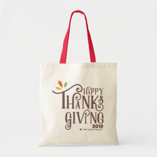 Happy Thanksgiving   Fall Leaves Tote Bag