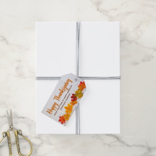 Happy Thanksgiving Fall verlaat aangepaste zaken Cadeaulabel (Met Touw)