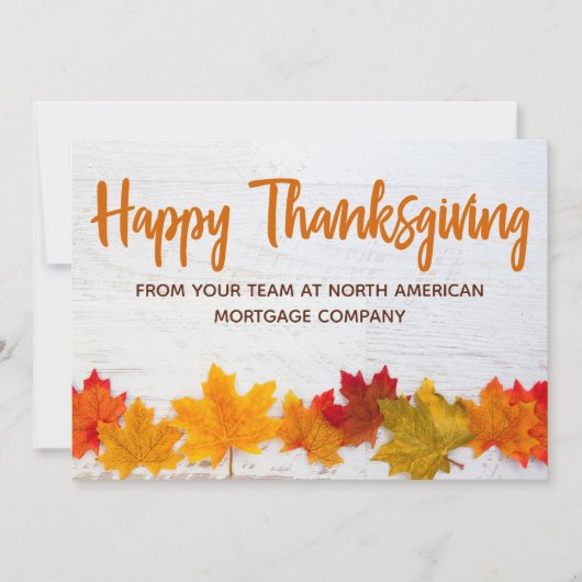 Happy Thanksgiving Fall verlaat aangepaste zaken Feestdagenkaart (Voorkant)