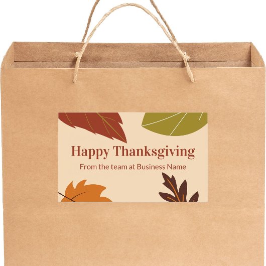 Happy Thanksgiving Fall verlaat bedrijfsnaam Rechthoekige Sticker