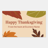 Happy Thanksgiving Fall verlaat bedrijfsnaam Rechthoekige Sticker (Voorkant)