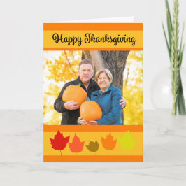 Happy Thanksgiving Fall verlaat Custom Photo Lijst Feestdagen Kaart
