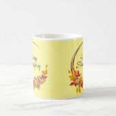 HAPPY THANKSGIVING Fall verlaat Pumpkins Holiday Koffiemok (Center)