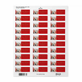 Happy Thanksgiving familiefoto modern script rood Etiket (Full Sheet)