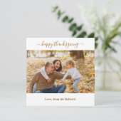 Happy thanksgiving familiefoto-pompoen herfst feestdagenkaart (Staand voorkant)