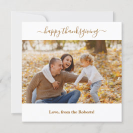 Happy thanksgiving familiefoto-pompoen herfst feestdagenkaart