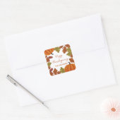 Happy Thanksgiving familienaam herfst Vierkante Sticker (Envelop)